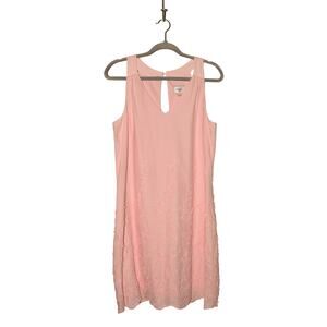 BEIGE BY ECI NEW $149 Soft Pink Floral Embroidered Sleeveless Shift Dress Medium